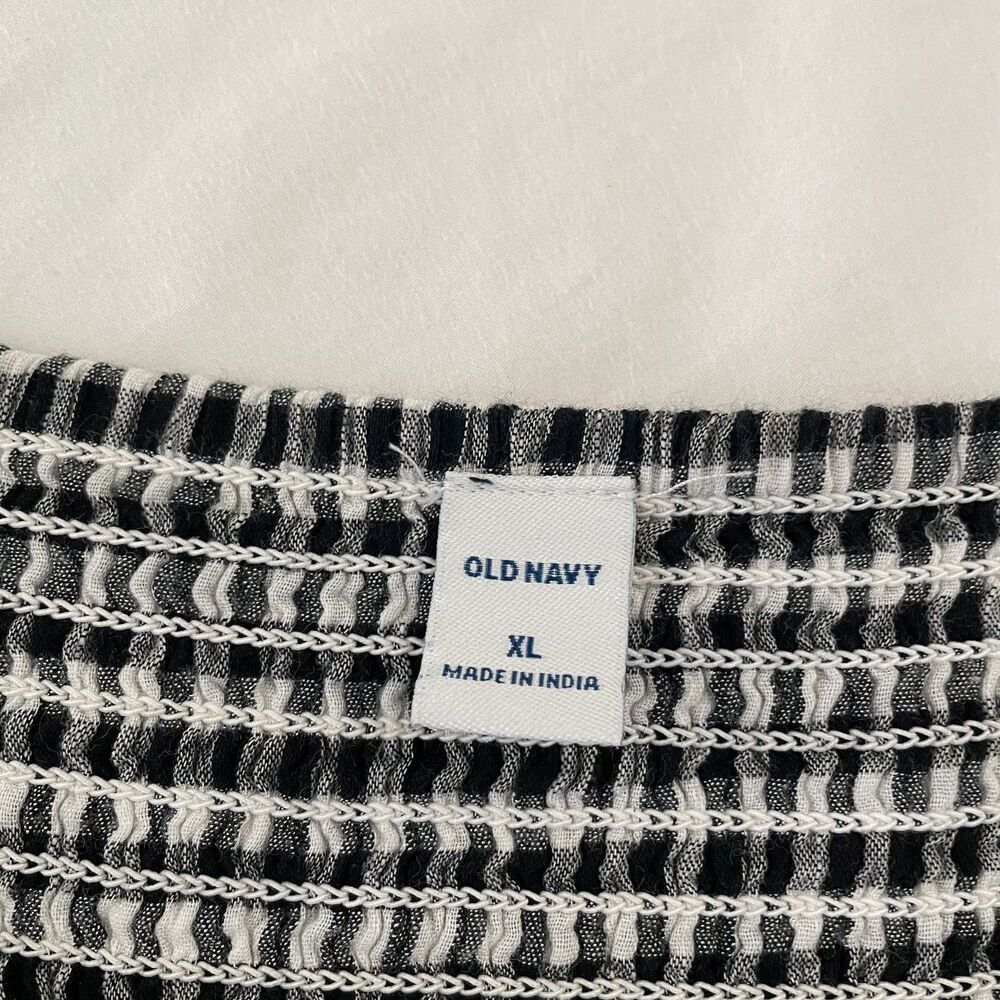 Old Navy Tiered Maxi Dress Sleeveless Gingham Black White Women's Size XL - Picture 8 of 15